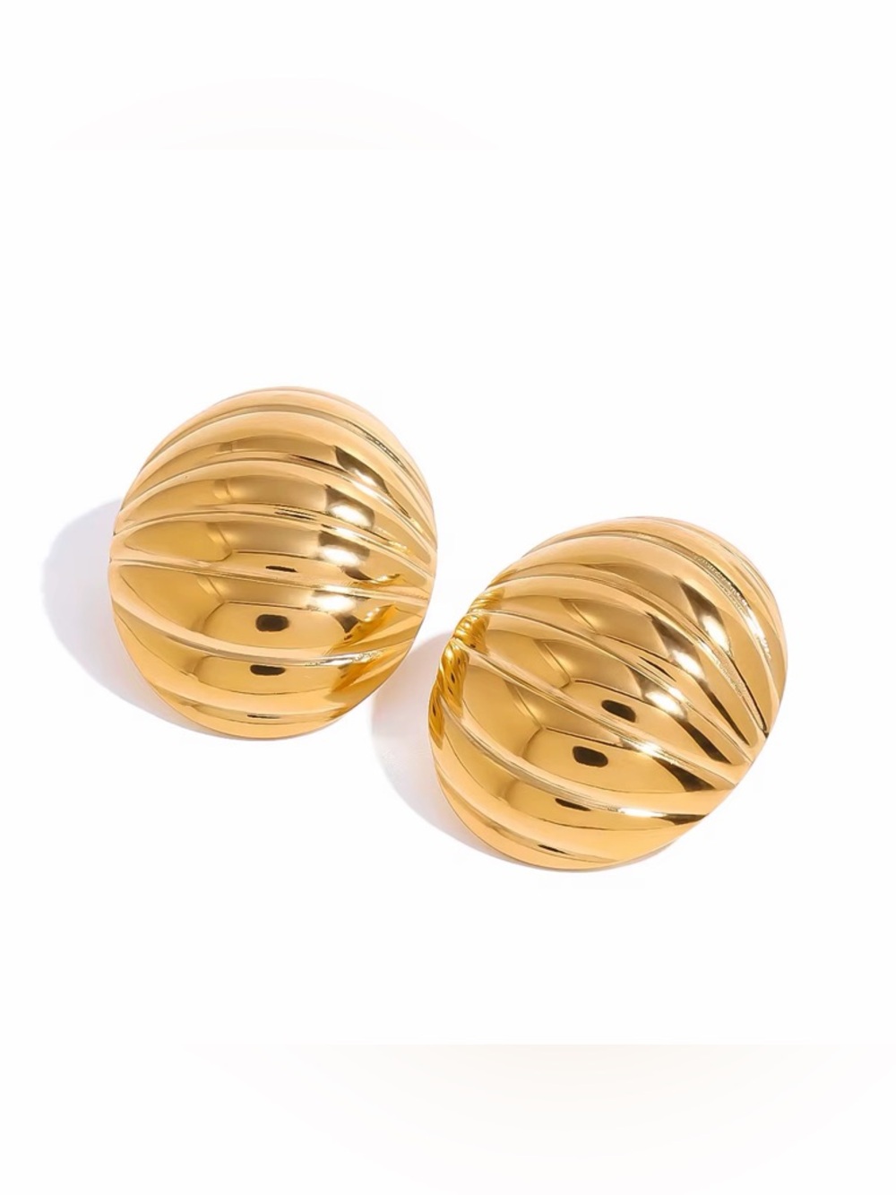 18K Gold Plated Textured Dome Studs